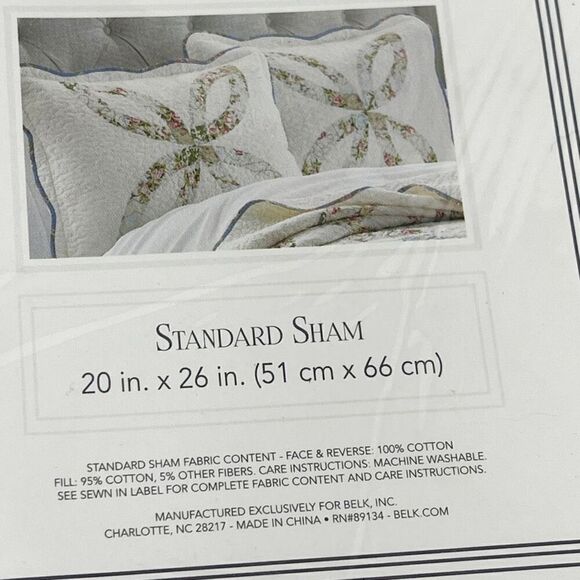 Modern Southern Home Sadie Quilt Pillow Shams Set of Two Brand New Packages NWT - Picture 7 of 9
